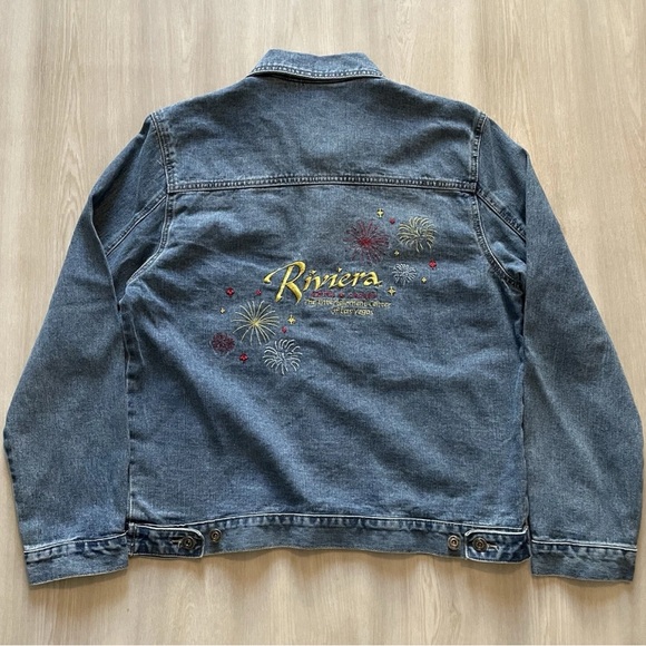 Vintage 90s Riviera Casino Las Vegas Denim Trucker Jean Jacket
Mens Medium - Picture 7 of 8